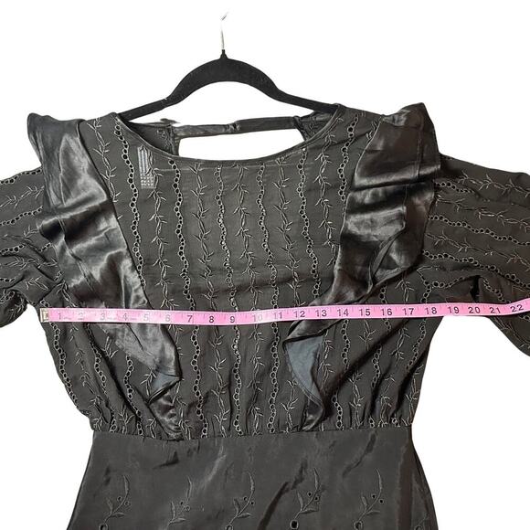 Free People Mackenzie Mini Dress - Black Eyelet + Open Back - Size 8 – NWT 🔥✨ - Picture 10 of 12